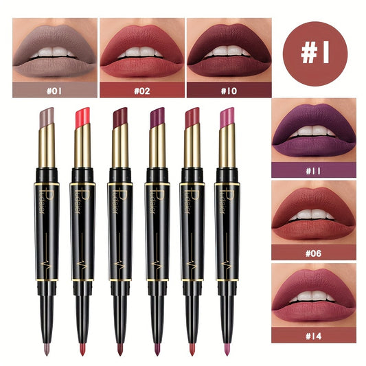 Pudaier 6-Pack Lip Liner & Lipstick Set - LIPOXI