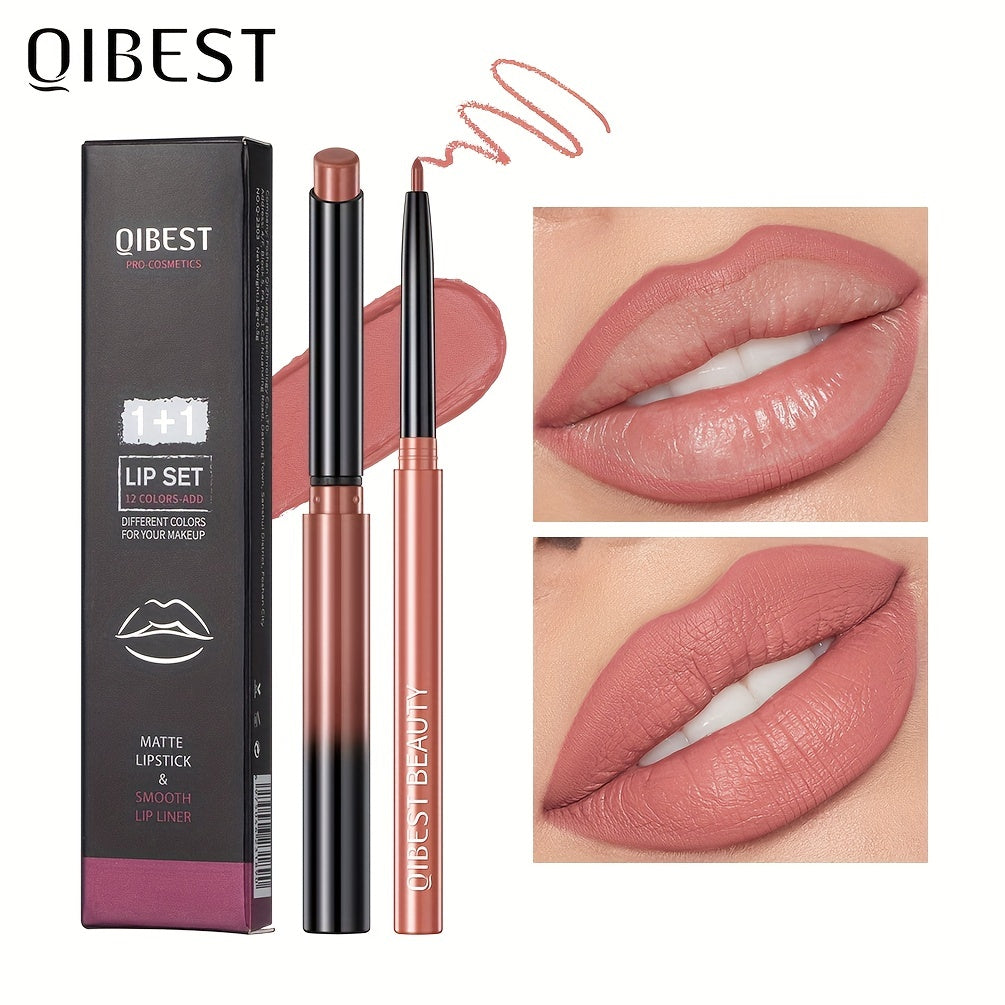 QIBEST Matte Lipstick & Lipliner Set - LIPOXI