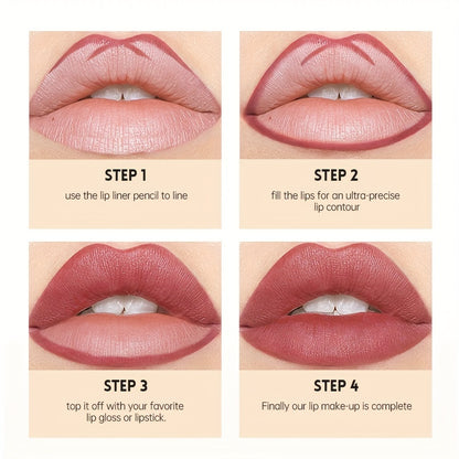 Matte Dream: 12pcs Nude Lip Liner Set - LIPOXI