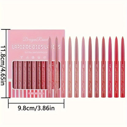 Vibrant 12-Color Lip Liner Set - LIPOXI