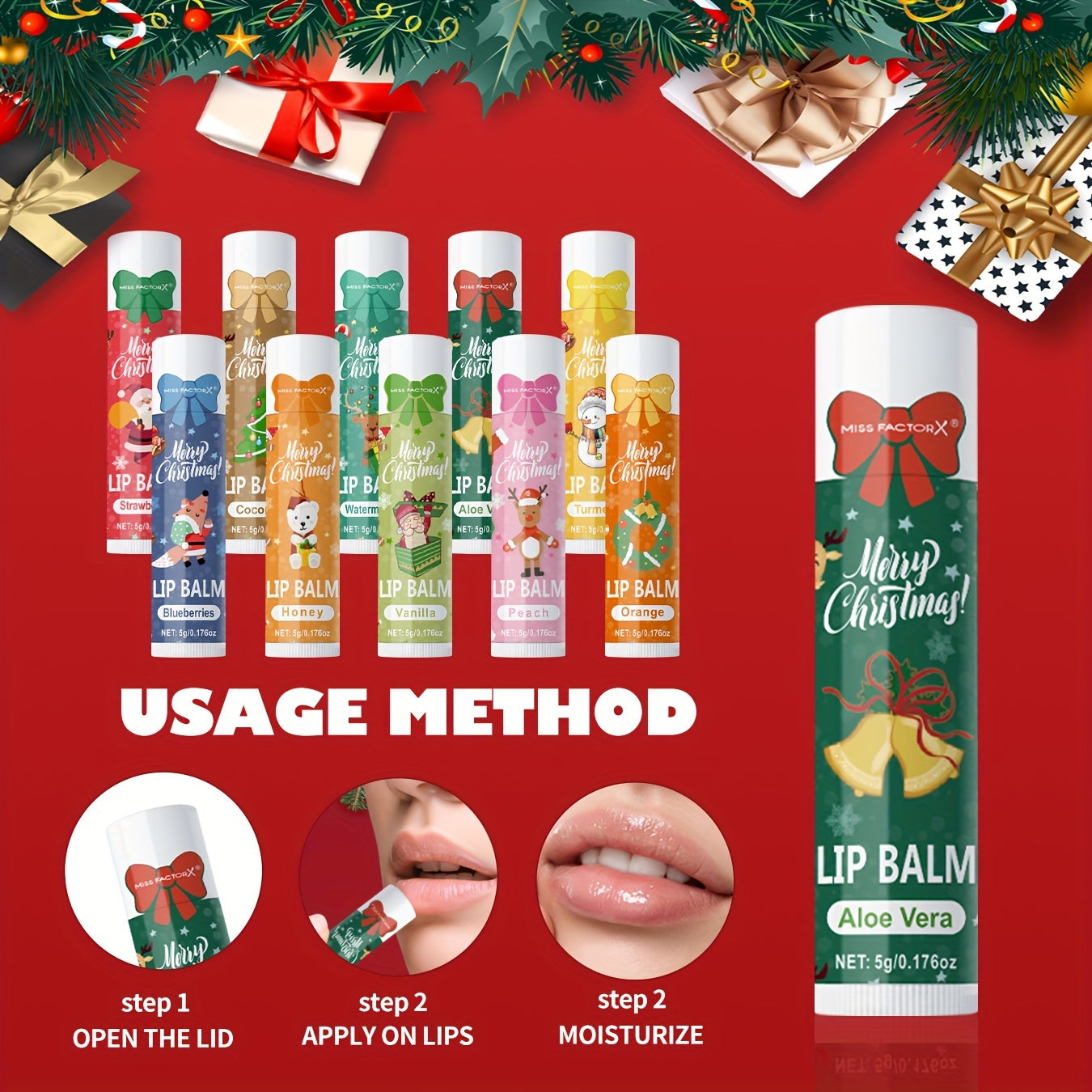 Merry Christmas Lip Balm Set - LIPOXI