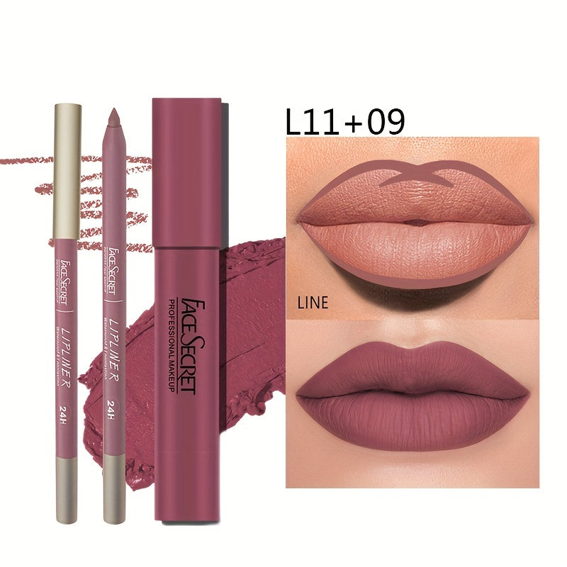 6-Color Lip Liner & Gloss Set - LIPOXI