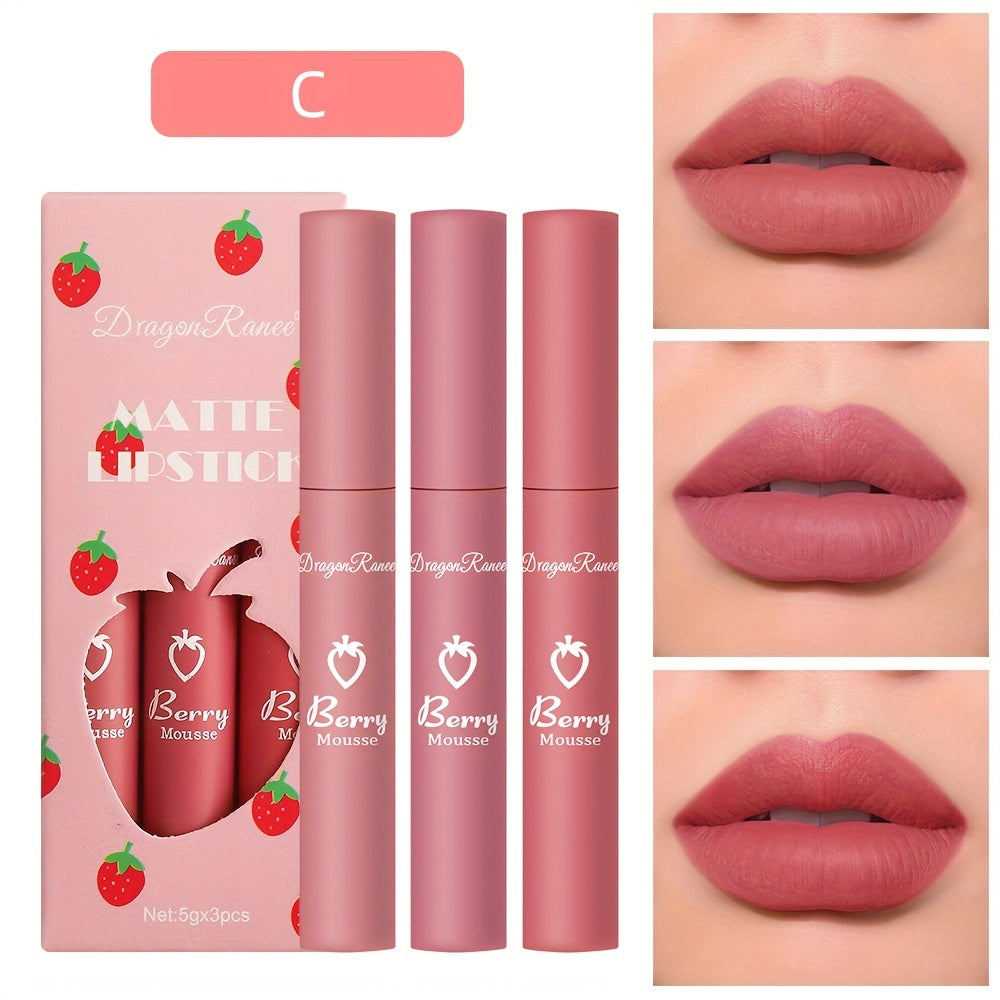 3-Color Velvet Matte Lipstick - LIPOXI