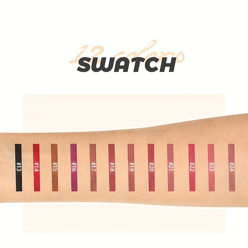 Matte Dream: 12pcs Nude Lip Liner Set - LIPOXI